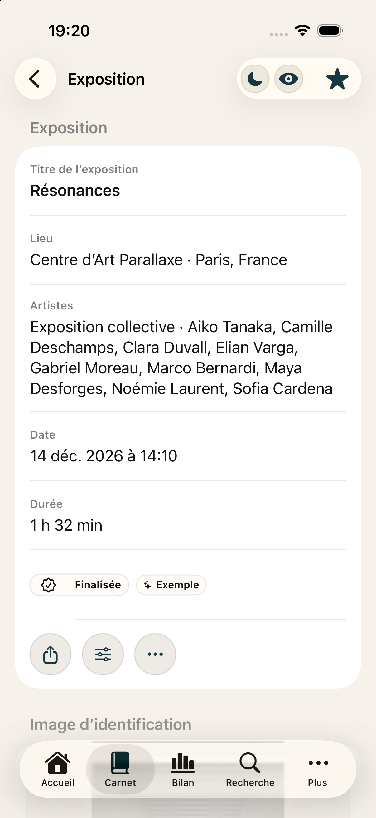 Fiche de visite