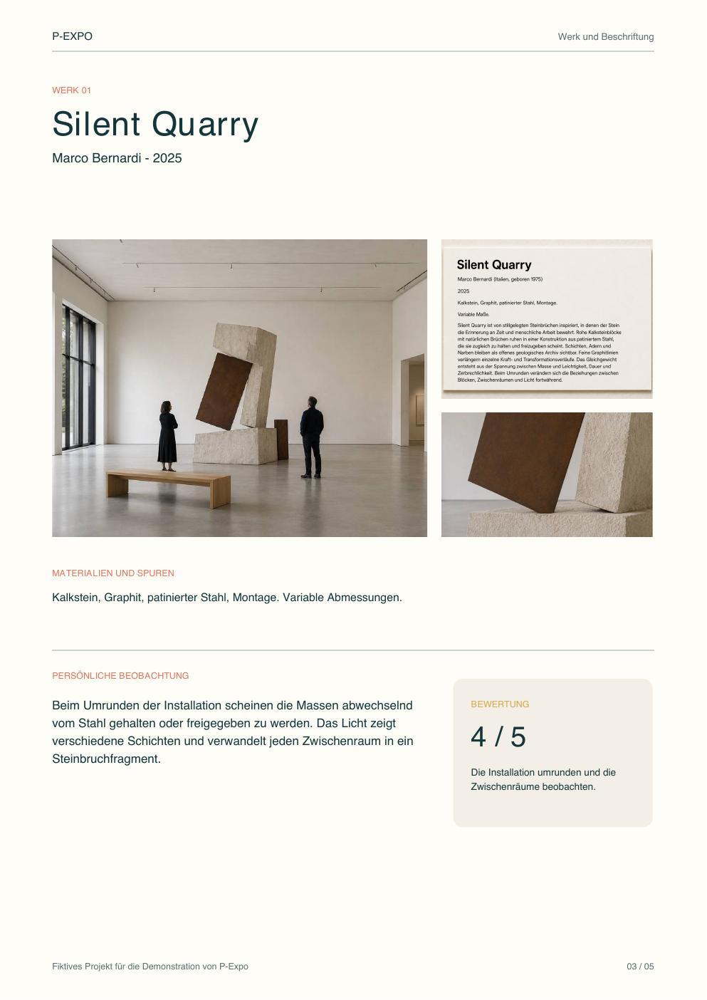 Werk und Beschriftung - P-Expo