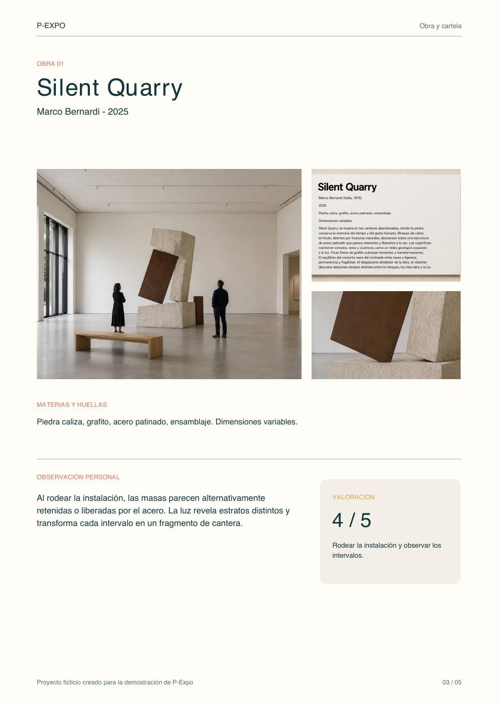 Obra y cartela - P-Expo