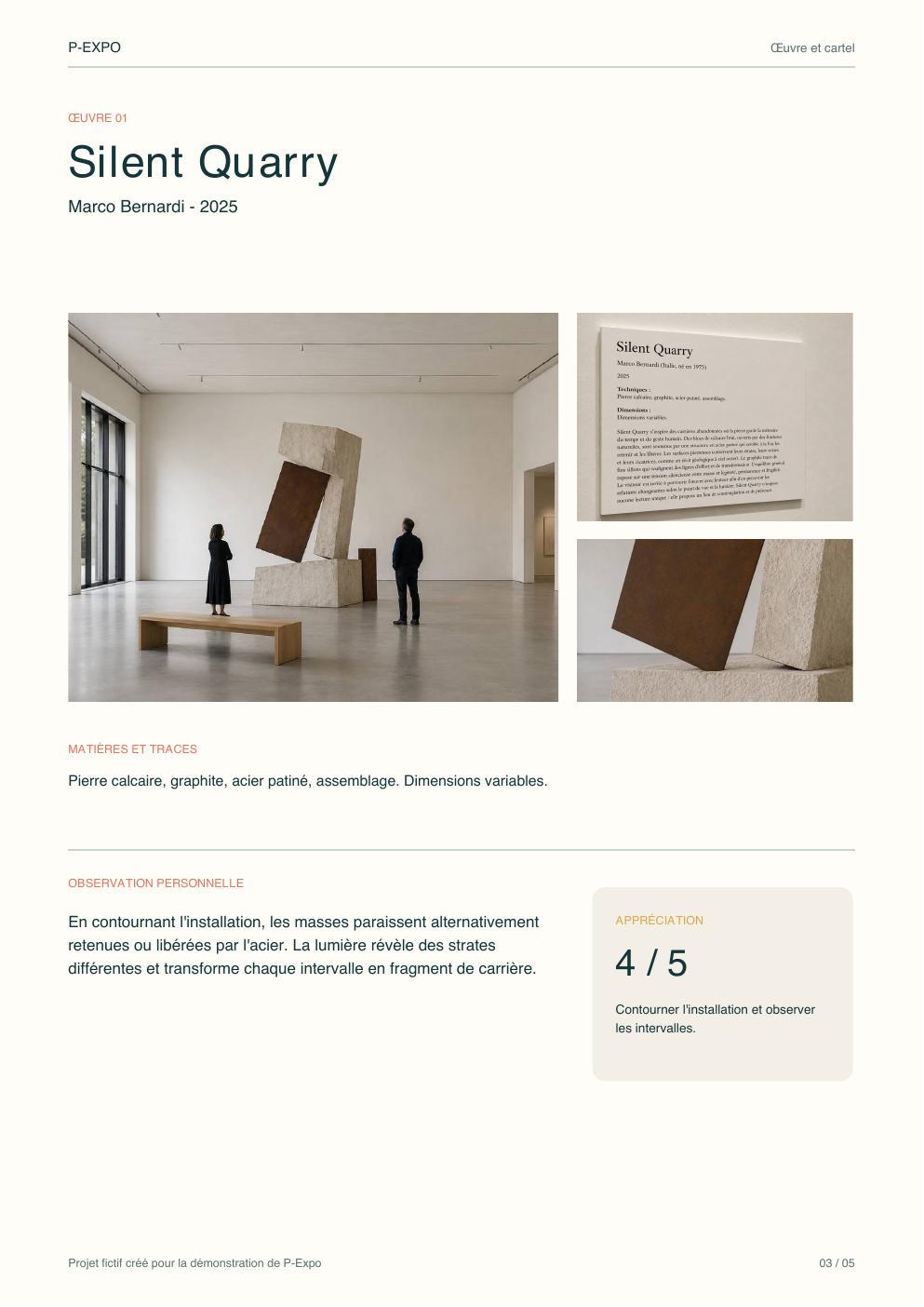 Œuvre et cartel - P-Expo